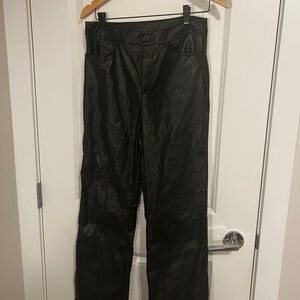 Black Women's Faux Leather Pants